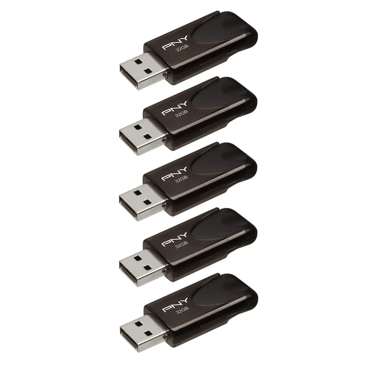 PNY Attaché 4 USB 2.0 Flash Drive 5-Pack 32GB (160GB Total) | Essential Mobile Storage for Work & School - main product image
