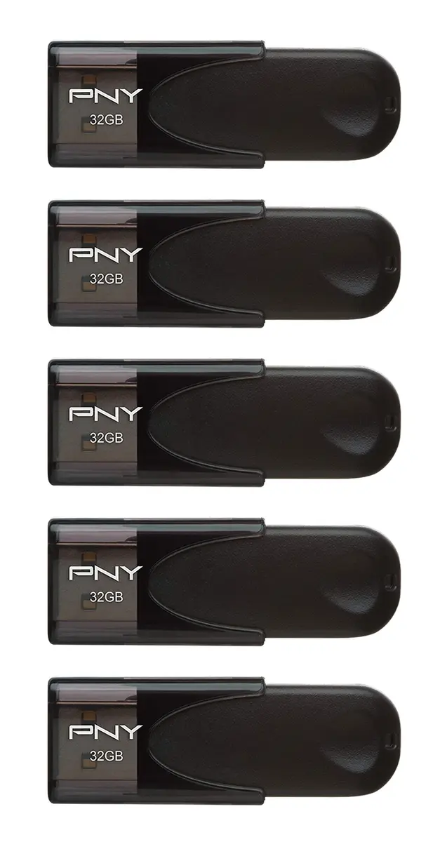 PNY Attaché 4 USB 2.0 Flash Drive 5-Pack 32GB (160GB Total) | Essential Mobile Storage for Work & School - view 2