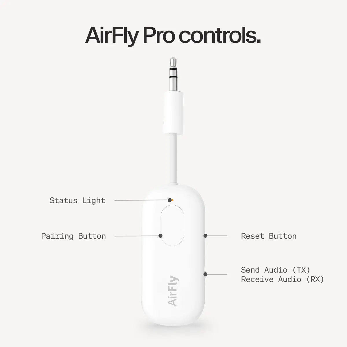 Twelve South AirFly Pro Bluetooth Wireless Audio Transmitter & Receiver, White | Transmits Audio from Any 3.5mm Jack - view 7