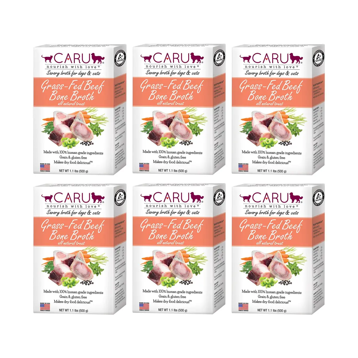 Caru Grass-Fed Beef Bone Broth for Dogs & Cats | Natural Protein & Immune Support (80c) - main product image