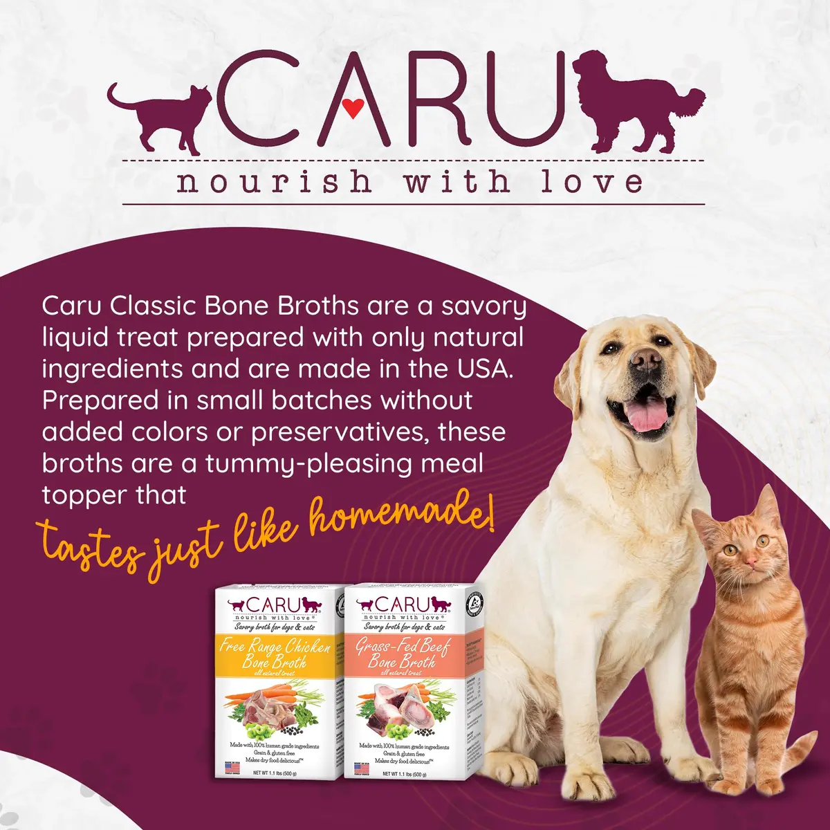 Caru Grass-Fed Beef Bone Broth for Dogs & Cats | Natural Protein & Immune Support (80c) - view 6