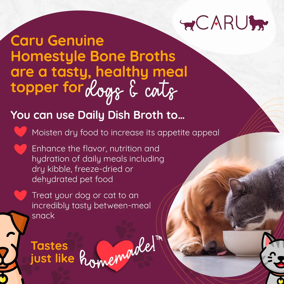 Caru Grass-Fed Beef Bone Broth for Dogs & Cats | Natural Protein & Immune Support (80c) - view 2