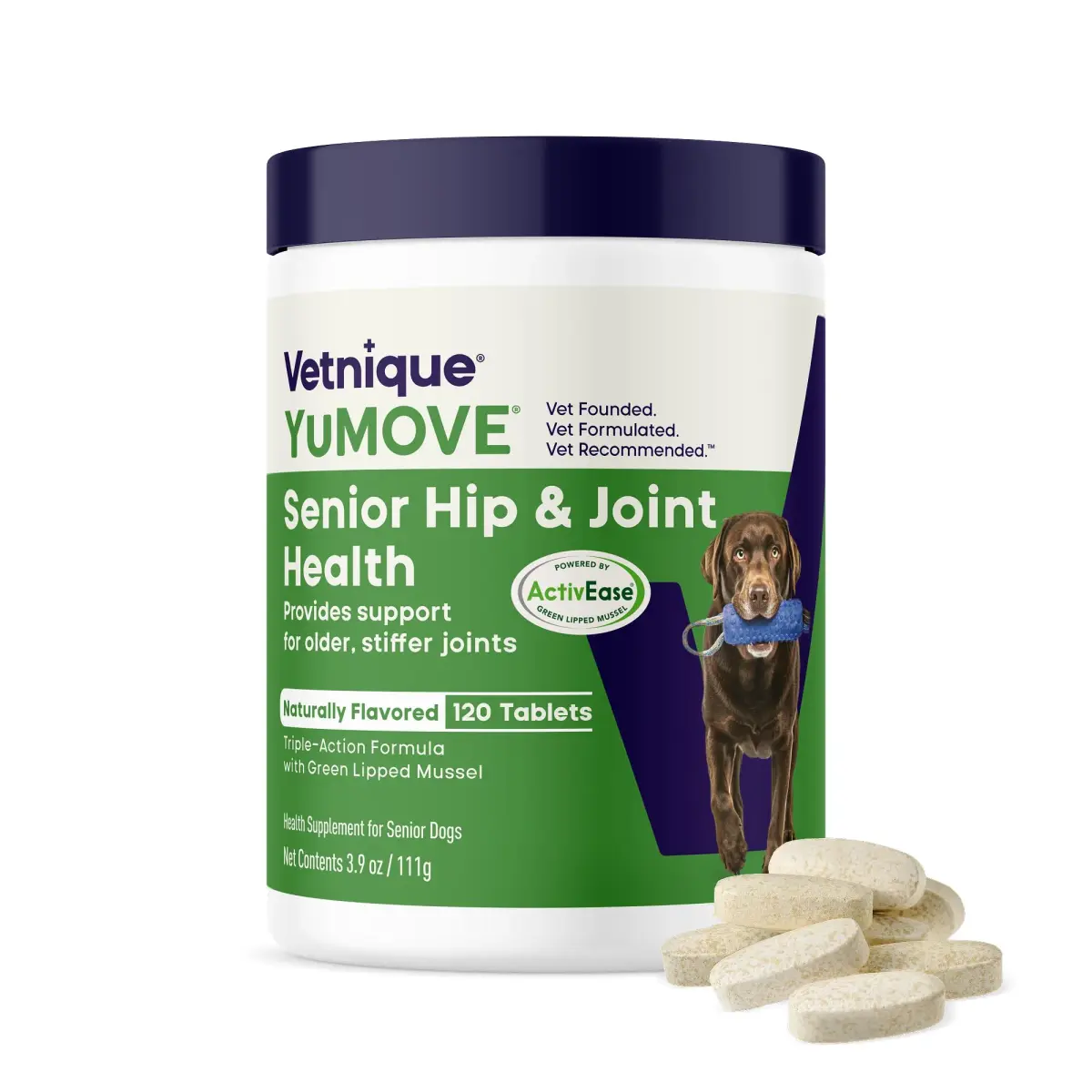YuMOVE Senior Dog Joint Supplement Glucosamine & Green Lipped Mussel 120ct | Proven in 4 Weeks for Aging Dogs - main product image