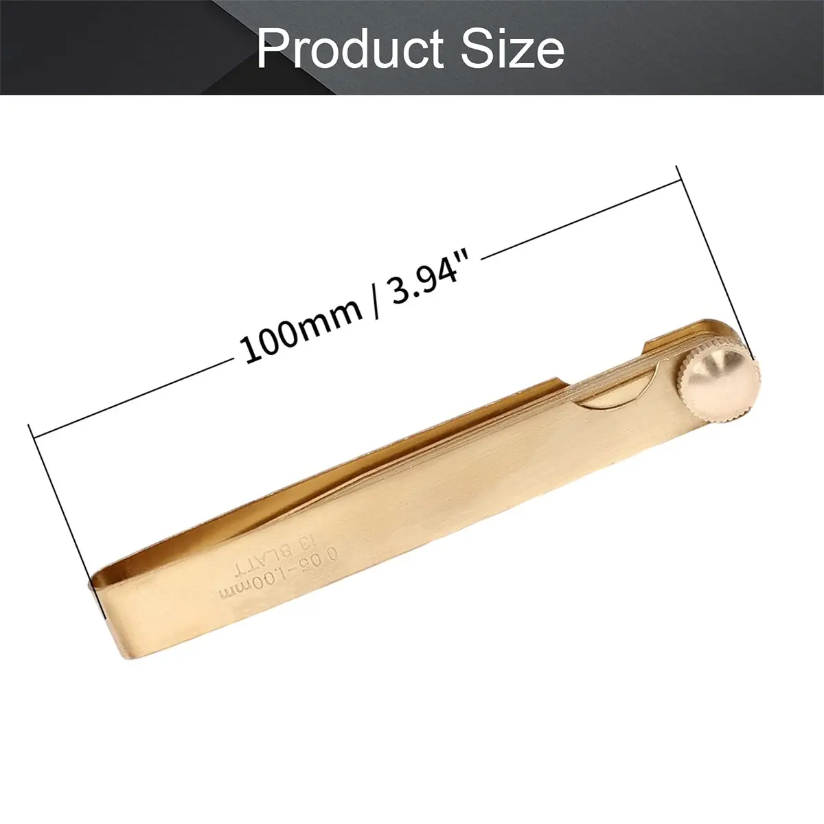 Utoolmart Metric Feeler Gauge Gap Measure Tool 0.05-1.0mm | High-Precision Brass, 100mm Length - view 2