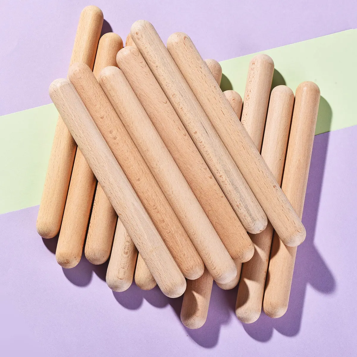 MGTECH Rhythm Music Lummi Sticks for Kids, 16 Pack Sticks with Carry Bag, 8 Inch (20.32 cm) | Natural Beech Wood - view 4