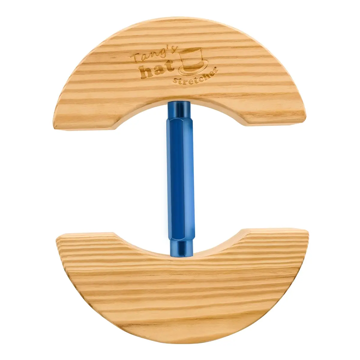 Tang's Wooden Hat Stretcher for Fitted Hats, Large Blue | Adjustable Turn Buckle Hat Shaper - main product image