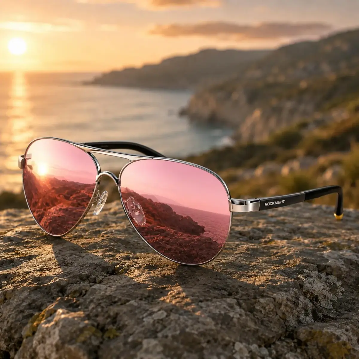 ROCKNIGHT Polarized Aviator Sunglasses Men Women UV400 Metal Frame Driving | Classic Fashion Aviator Style - view 8
