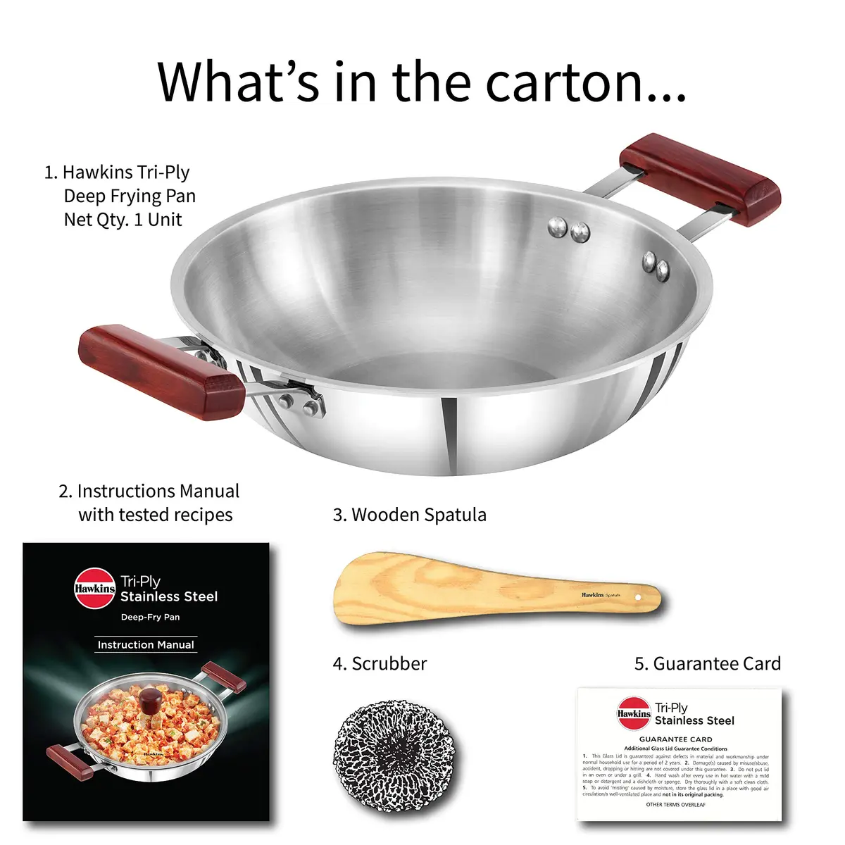Hawkins Tri-Ply Stainless Steel Deep Fry Pan Kadai 2.5 Litre (9.1 cm Height) | Induction Compatible - view 7