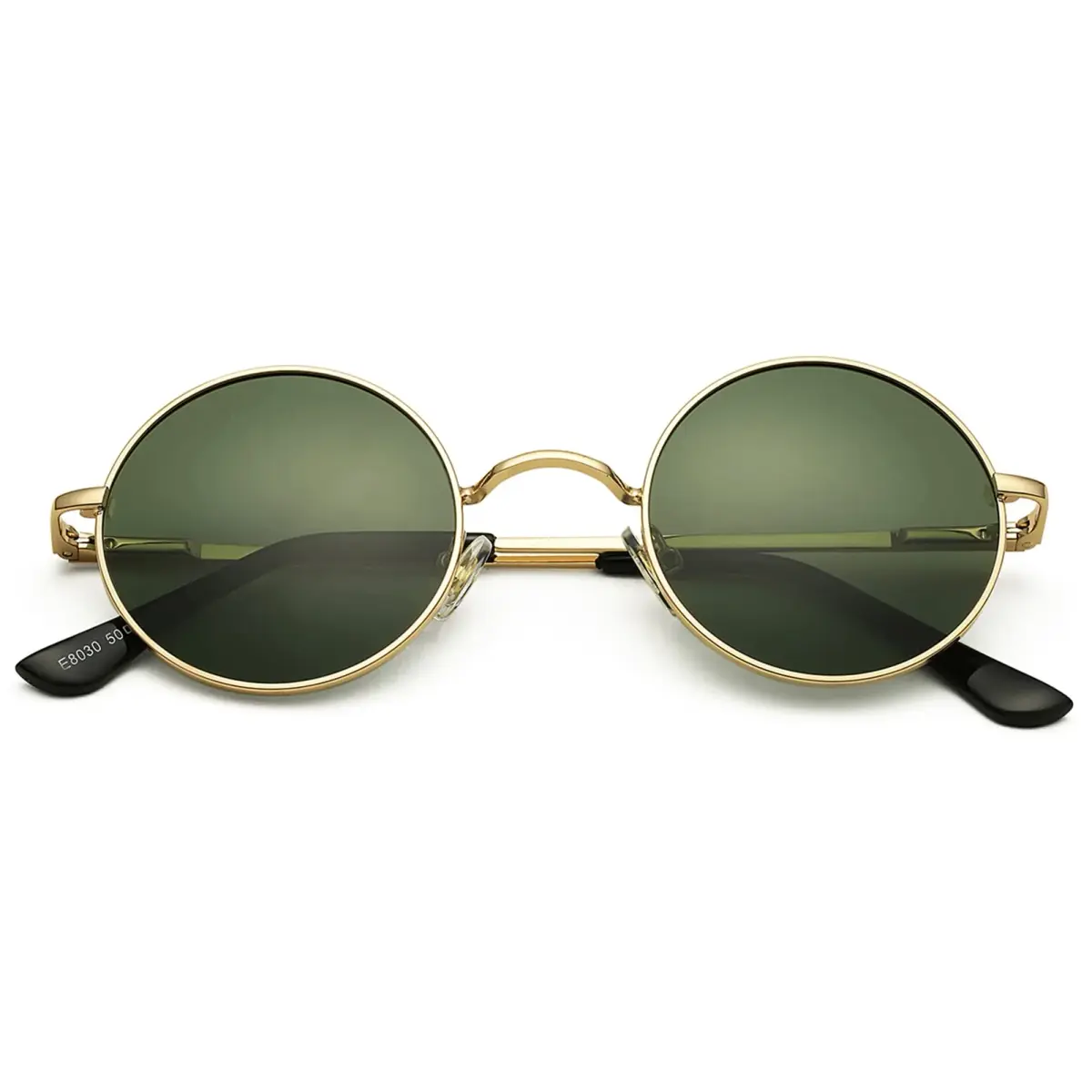 Pro Acme Small Round Polarized Sunglasses for Men Women Circle Retro Shades Metal Hippie Sunglasses UV400 (Gold Frame/G15 Green Lens) | Polarized UV400 Protection - main product image