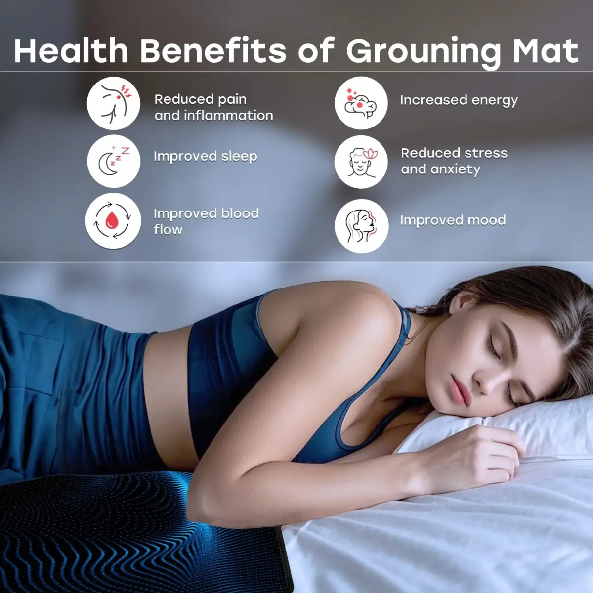 ATE Health Grounding Mat for Feet 68 cm (26.7 in) | Connect to Earth for Stress Relief & Better Sleep - view 5