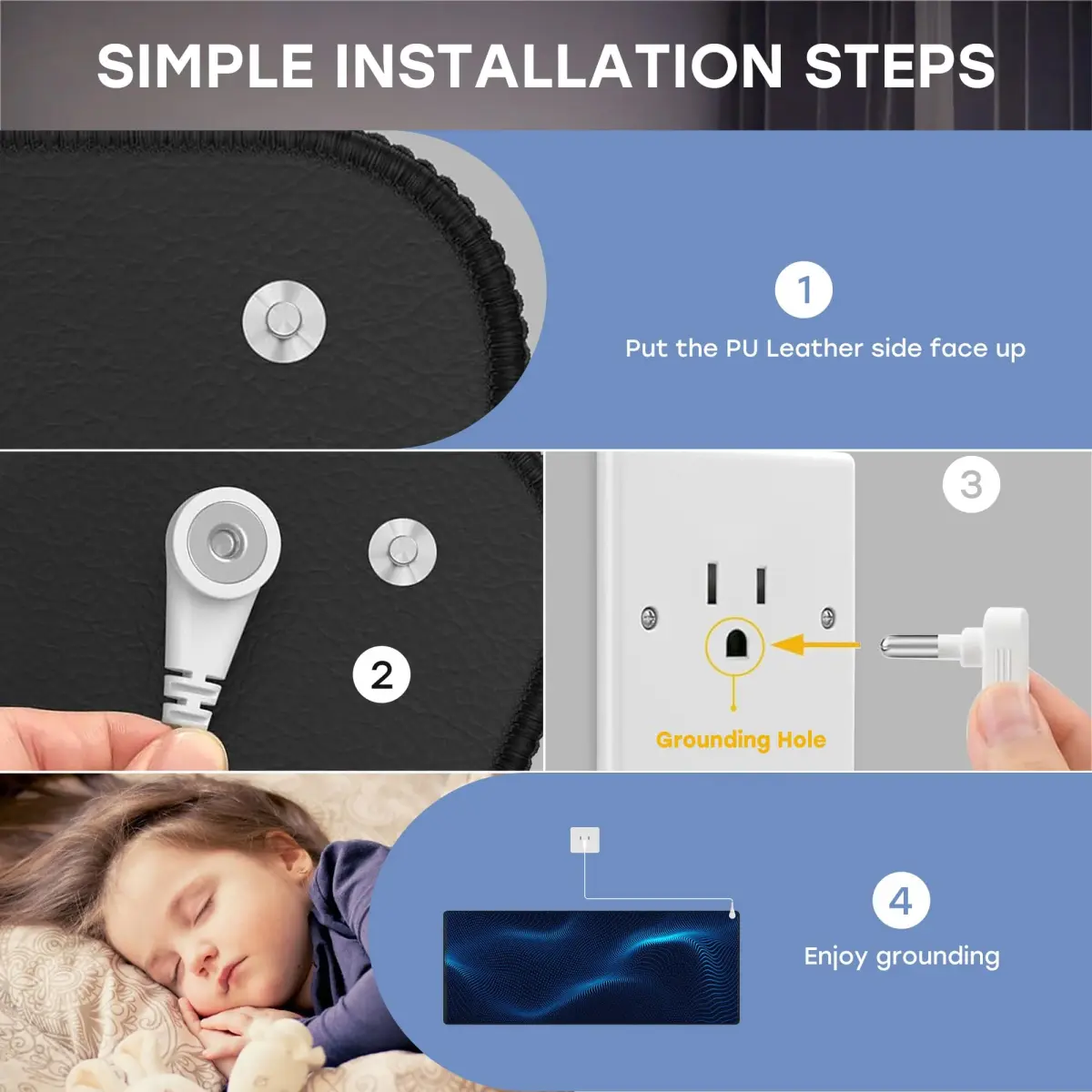ATE Health Grounding Mat for Feet 68 cm (26.7 in) | Connect to Earth for Stress Relief & Better Sleep - view 6