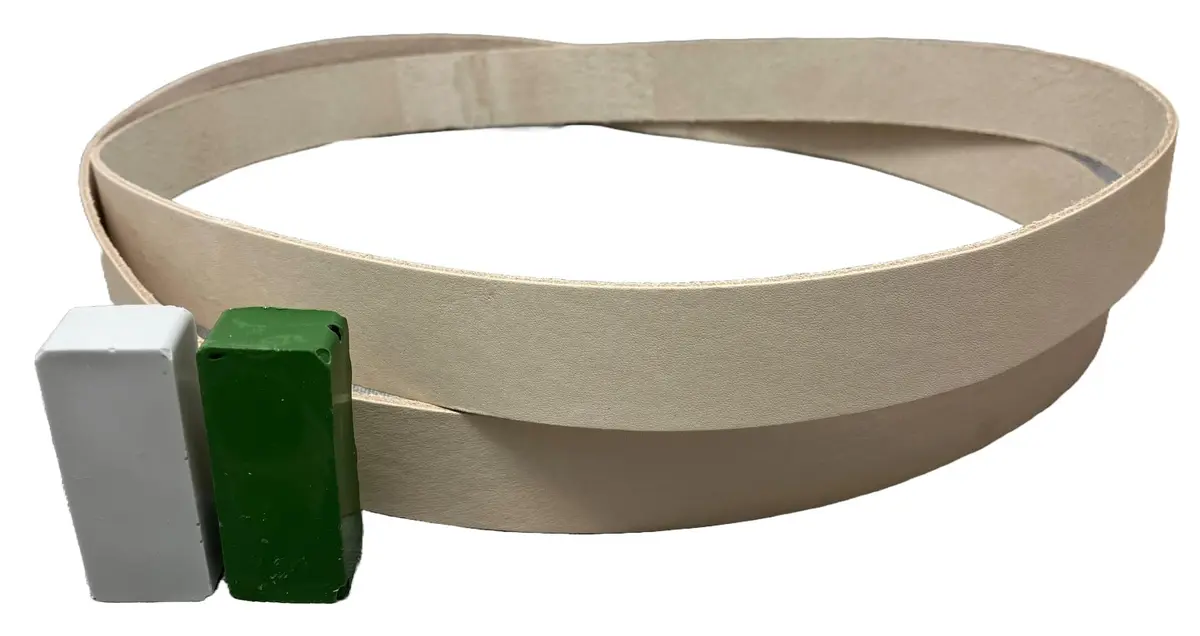 Super Strop 1x30 Leather Honing Belts 2 Pack with White & Green Compounds | 180 Grit Ultra Fine - view 2