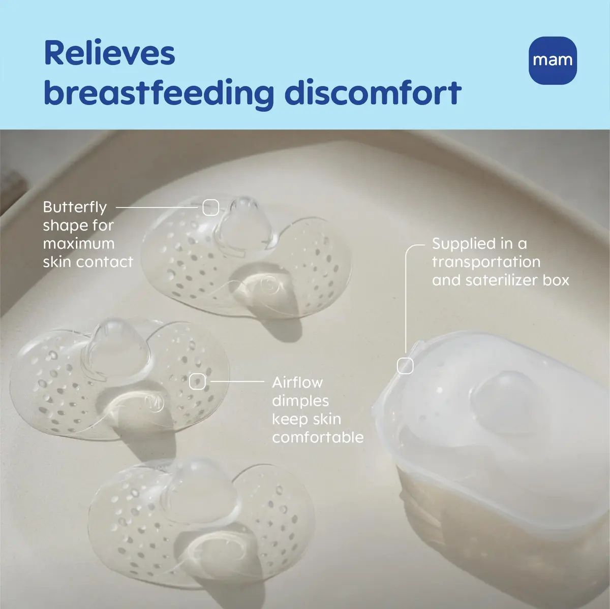 MAM Nipple Shields for Breastfeeding Large 23mm, 2 Pack | Developed with Lactation Experts for Latch Assistance - view 2