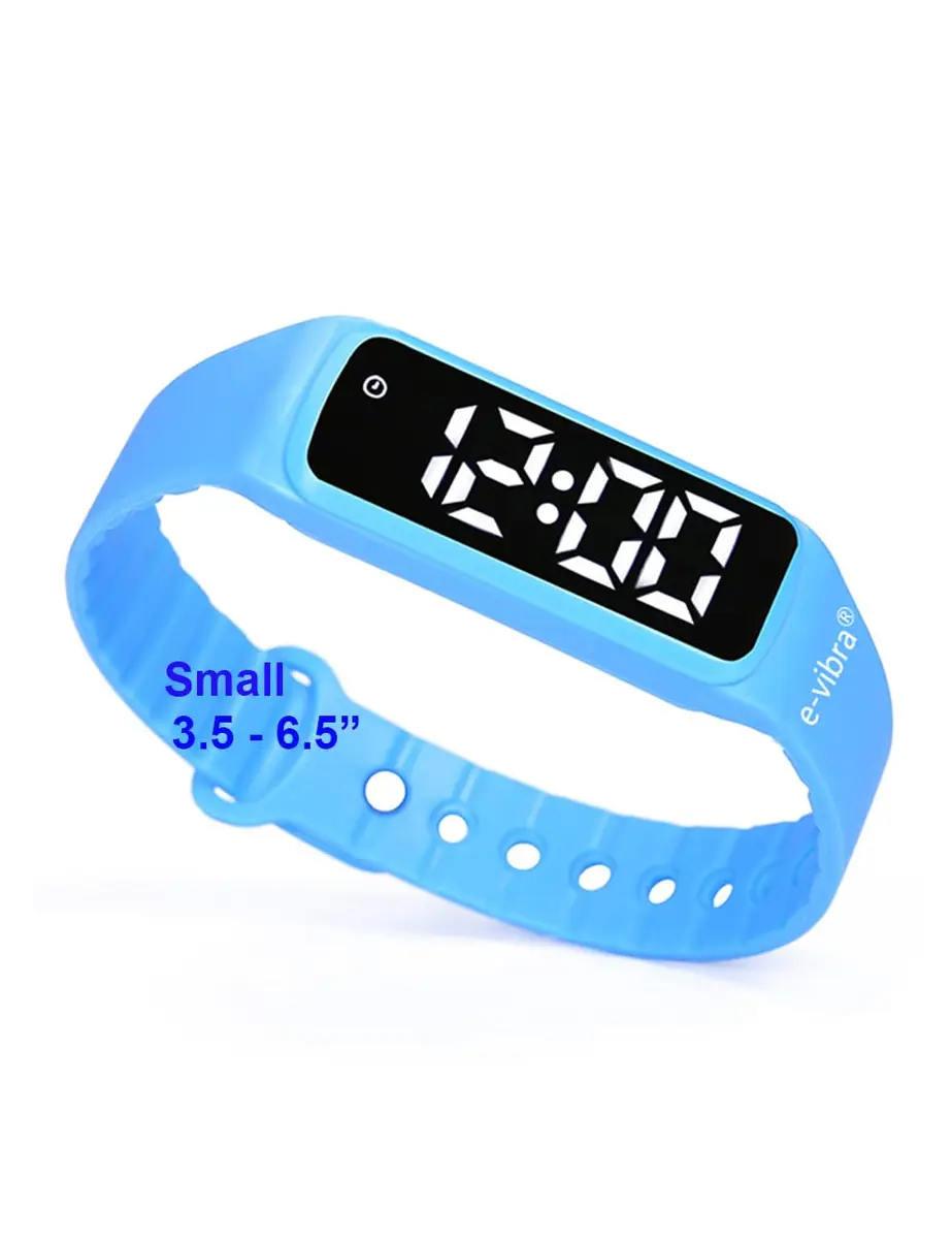 e-vibra Vibrating Alarm Watch for Potty Training & Daily Routines - Small Blue | 12 Alarms, Rechargeable, Discreet Vibration - main product image