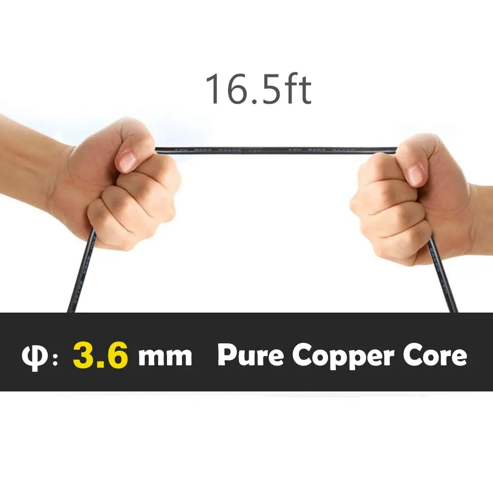 YQMAJIM 16.5 Ft (5m) 2.5mm Extension Cord for Dash Cam Rear Camera | Plug & Play Signal Cable - view 3