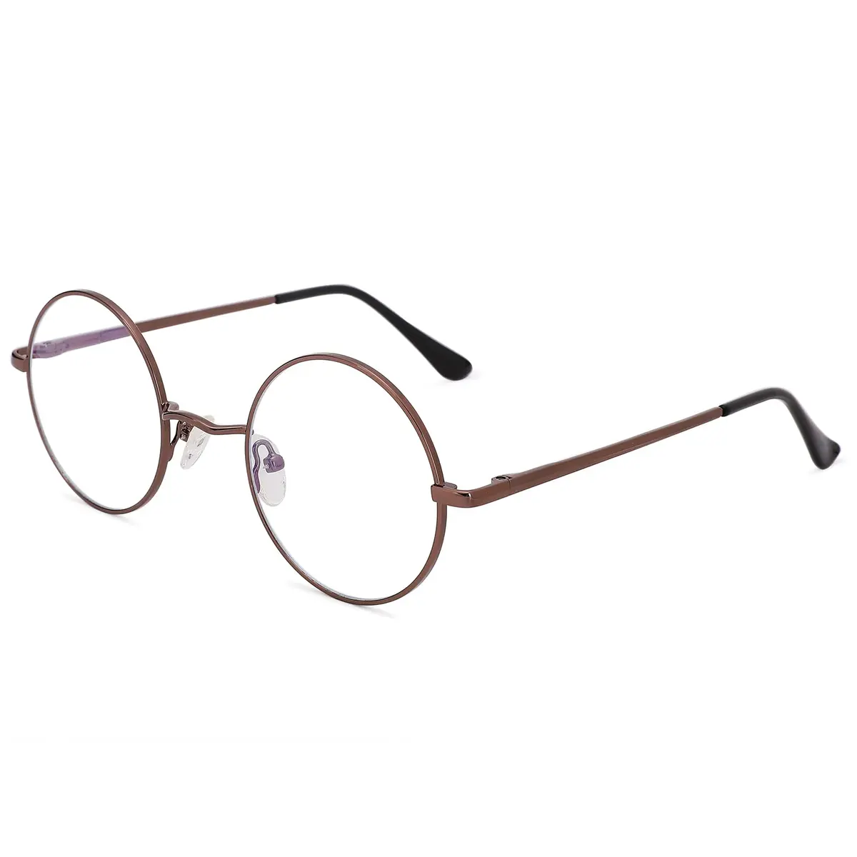 Pro Acme Non Prescription Clear Lens Glasses Retro Small Round Metal Frame (Bronze) | Classic Style & Comfort - view 7