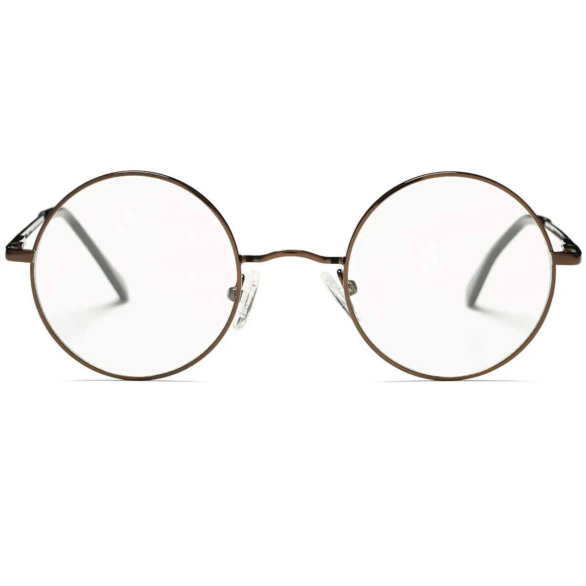 Pro Acme Non Prescription Clear Lens Glasses Retro Small Round Metal Frame (Bronze) | Classic Style & Comfort - view 8