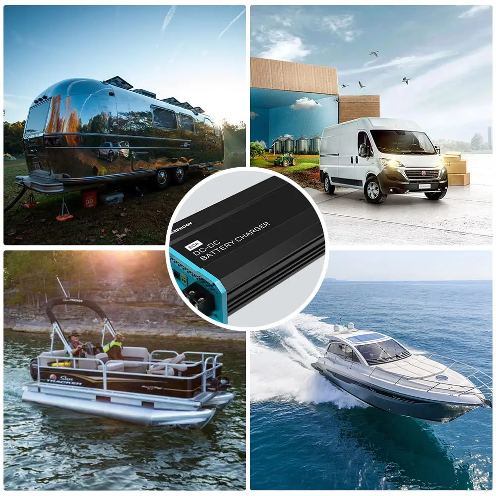 Renogy 60A DC-DC Battery Charger 12V for Lithium/AGM/Gel, for RVs & Boats | Smart Multi-Stage Charging with Protections - view 6