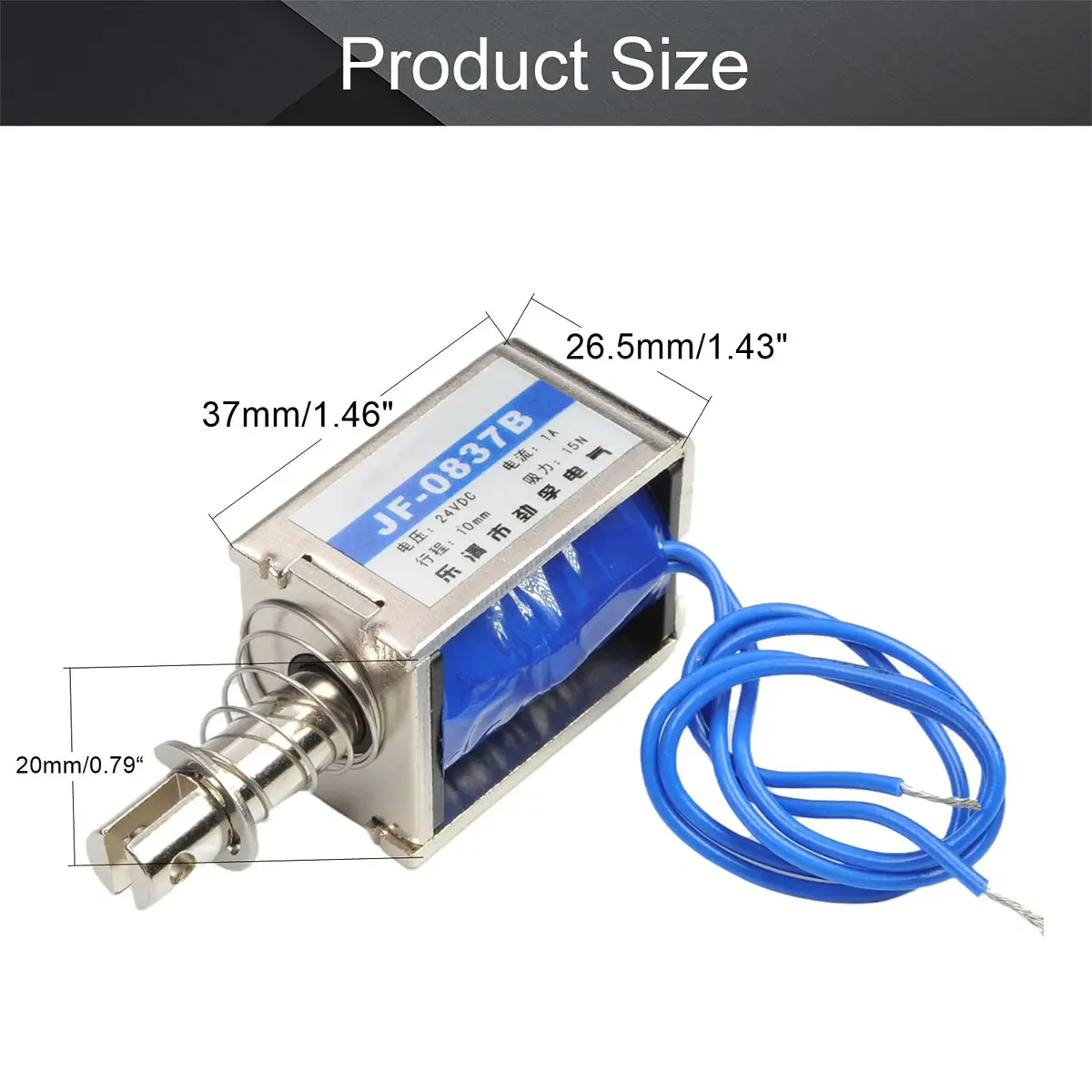 Fielect DC 24V 1A 15N Push Pull Solenoid Electromagnet 10mm | High Force & Stable Temp - view 2