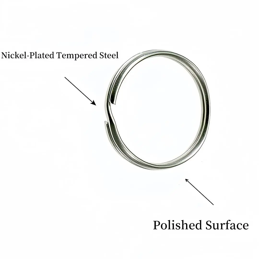 Newflager 2 Inch Flat Key Rings - Large Split Key Rings - Silver Steel - Sturdy Circular Keychain Connectors (Pack of 10) - view 4