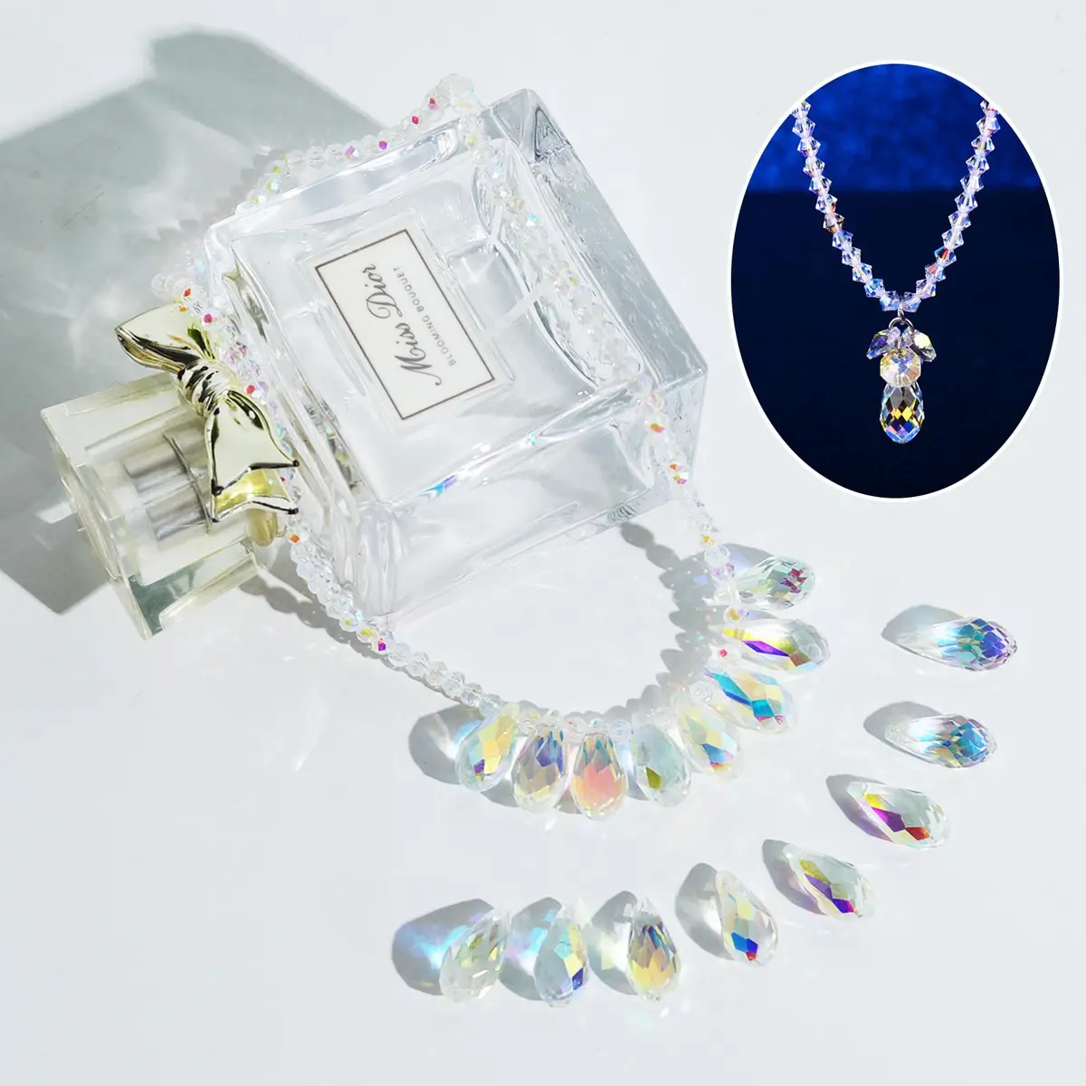LONGWIN 36pcs AB Teardrop Crystal Beads 10x20mm | Faceted Glass Beads for Jewelry Making - view 6
