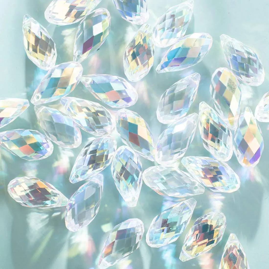 LONGWIN 36pcs AB Teardrop Crystal Beads 10x20mm | Faceted Glass Beads for Jewelry Making - view 2