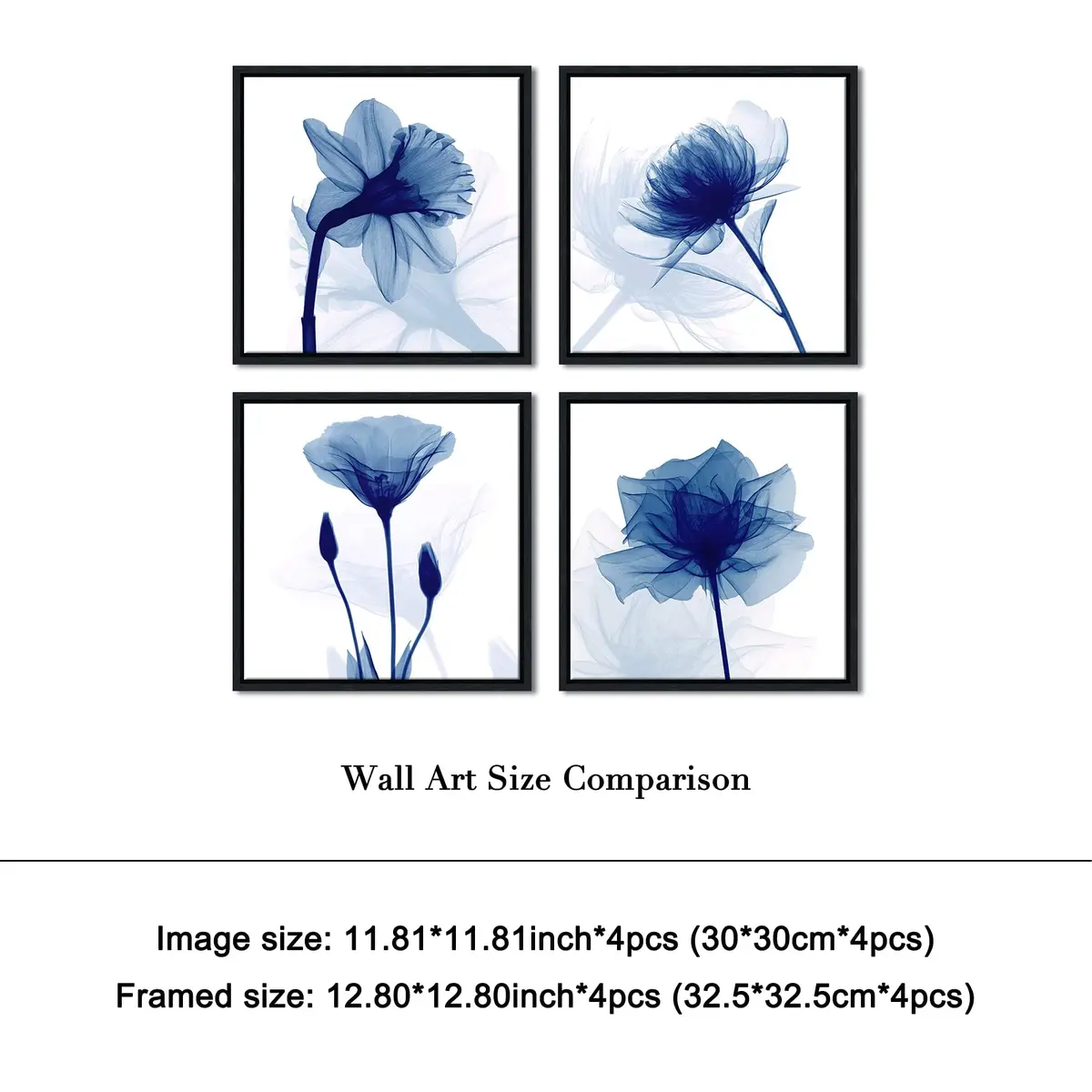 Pyradecor Wall Art 4 Panels | Modern Floral Canvas Artwork for Home & Office - view 6