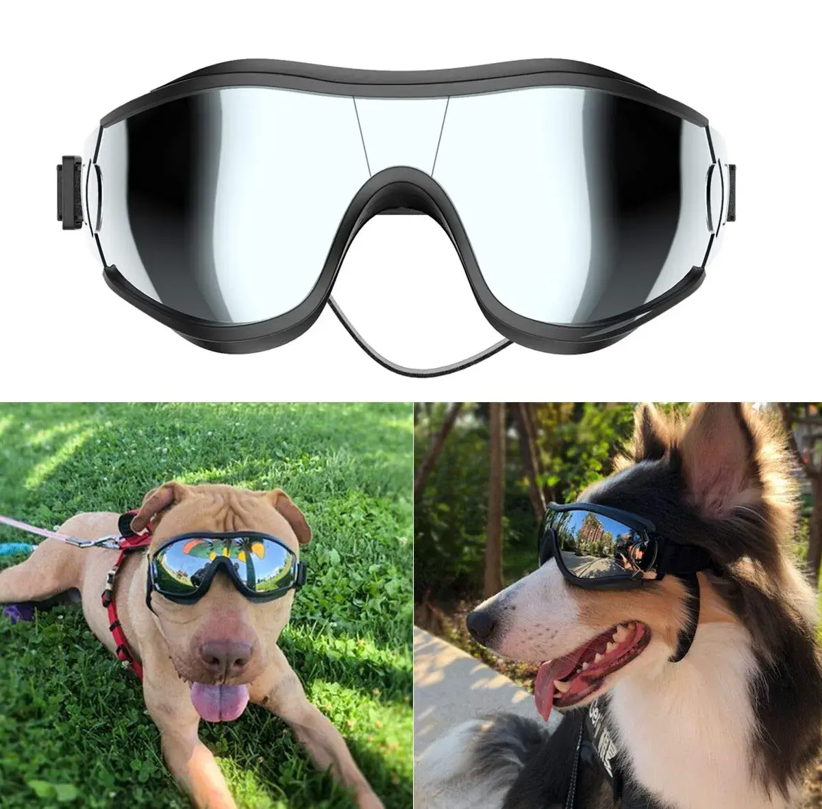 NVTED Dog Sunglasses/Goggles Medium/Large Dog Black | UV Protection Wind Protection Dust Protection - main product image