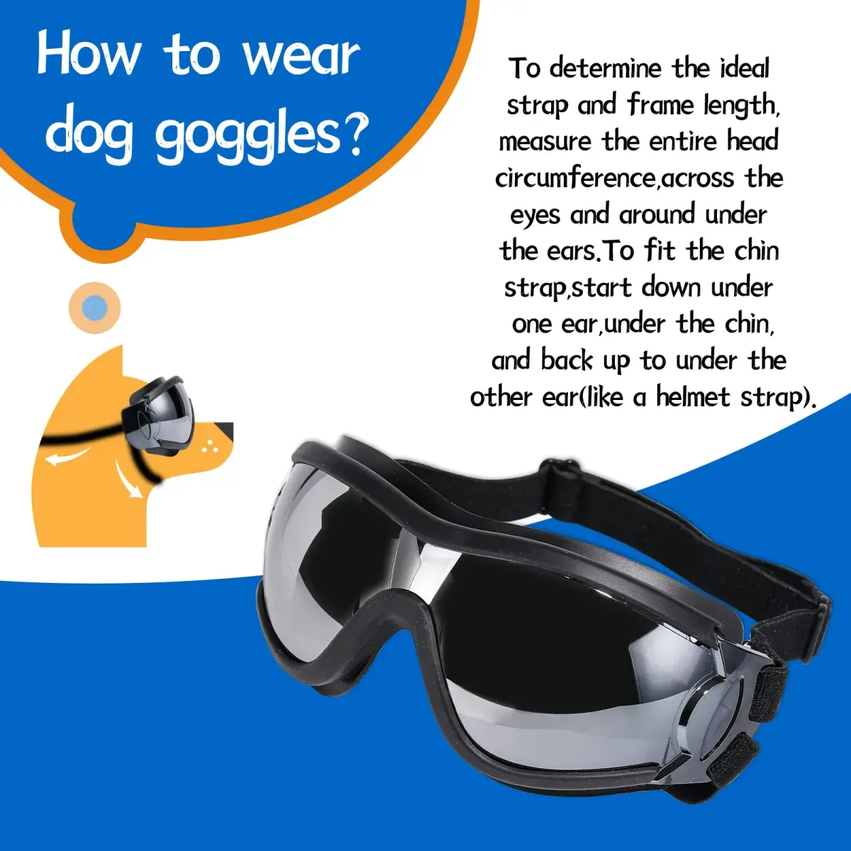 NVTED Dog Sunglasses/Goggles Medium/Large Dog Black | UV Protection Wind Protection Dust Protection - view 7