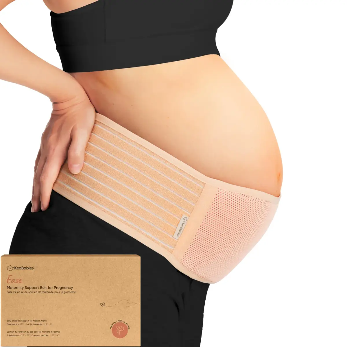 KeaBabies Maternity Belly Band Support Belt M/L Classic Ivory | 360° Ergonomic Support for Pregnancy & Postpartum - main product image