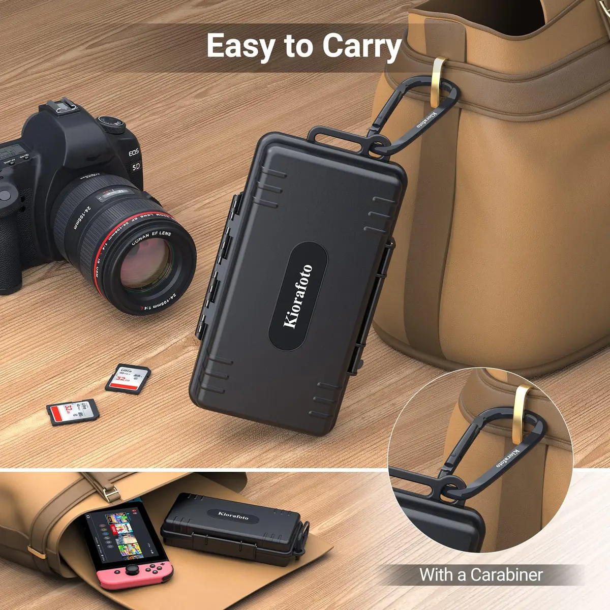 Kiorafoto 40 Slot SD Card Holder 203.4mm (8 inches) | Protects SD, MicroSD, CFexpress Type A, PSV, Switch Cards - view 5