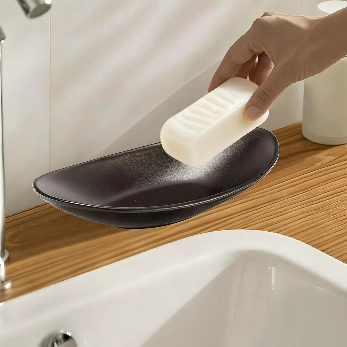 Binoster Jewelry Tray Organizer Oval Black | Elegant Dresser Decor & Key Dish - view 5
