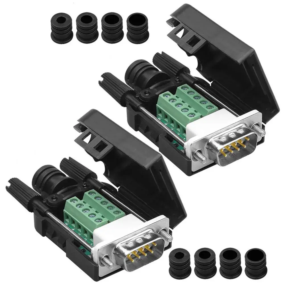 ANMBEST DB9 Solderless Serial to 9-Pin Terminal Adapter (2-Pack, Male) | Connects Legacy Devices to USB - main product image