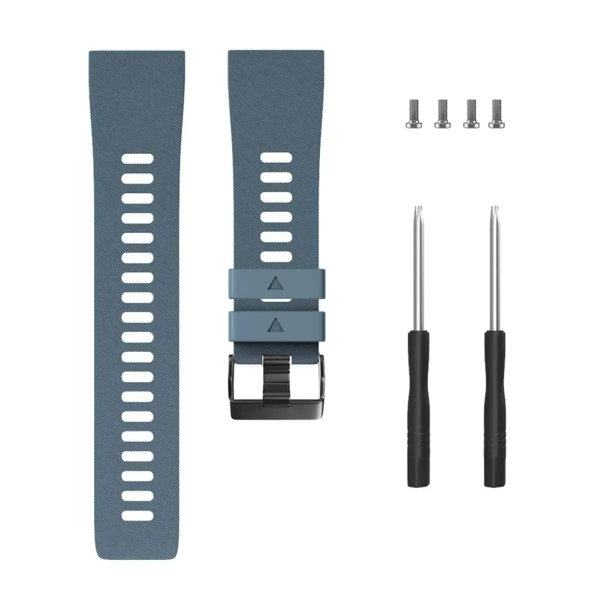 TopPerfekt Silicone Watch Band for Garmin Forerunner 35 | 24mm (0.94 Inch) Slate (Black Buckle) - view 3
