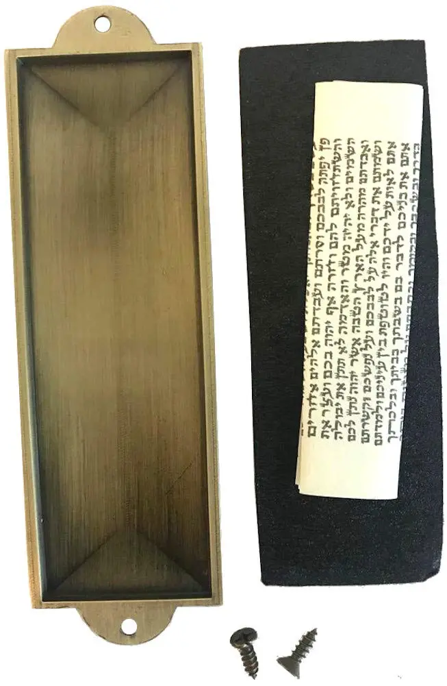 Holy Land Market Bronze English House Blessing Mezuzah with Scroll | 12.7 cm (5 inch) Length - view 3