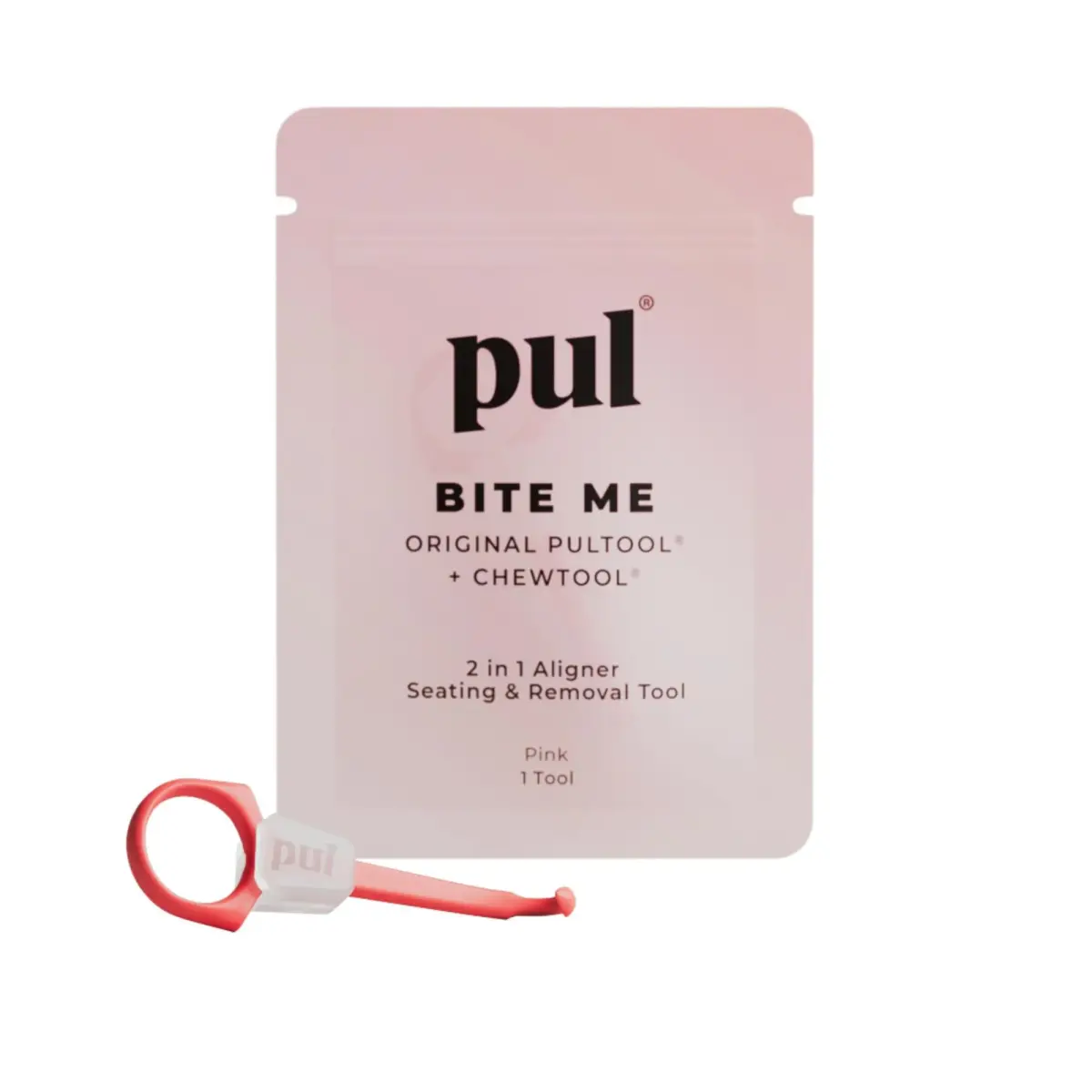 PUL 2-in-1 Aligner Removal Tool and Chewies for Invisalign Aligners, Retainers and Trays - Patented Invisalign Remover Tool for Easy Removal & Secure Fit - Pack of 1, Pink - main product image