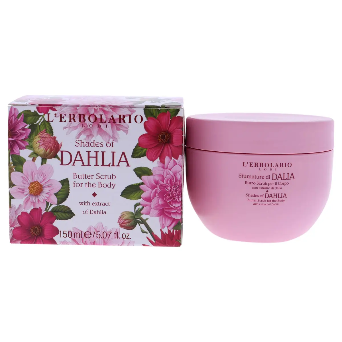 L'Erbolario Shades Of Dahlia Butter Body Scrub 150 ml | Gently Exfoliates & Nourishes - main product image