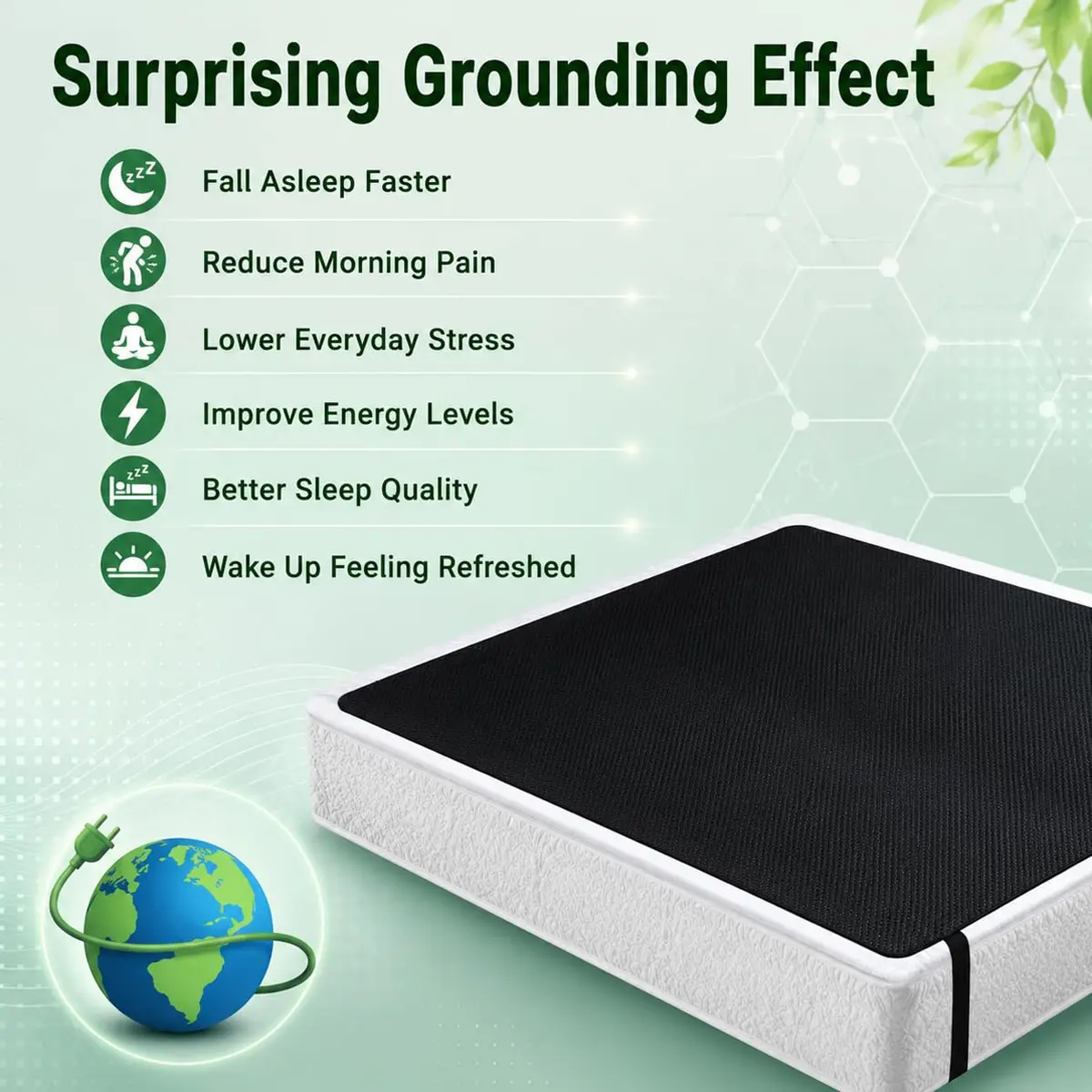 NewBeau Grounding Mat for Bed 54"x71" | Improve Sleep & Reduce Pain - view 3