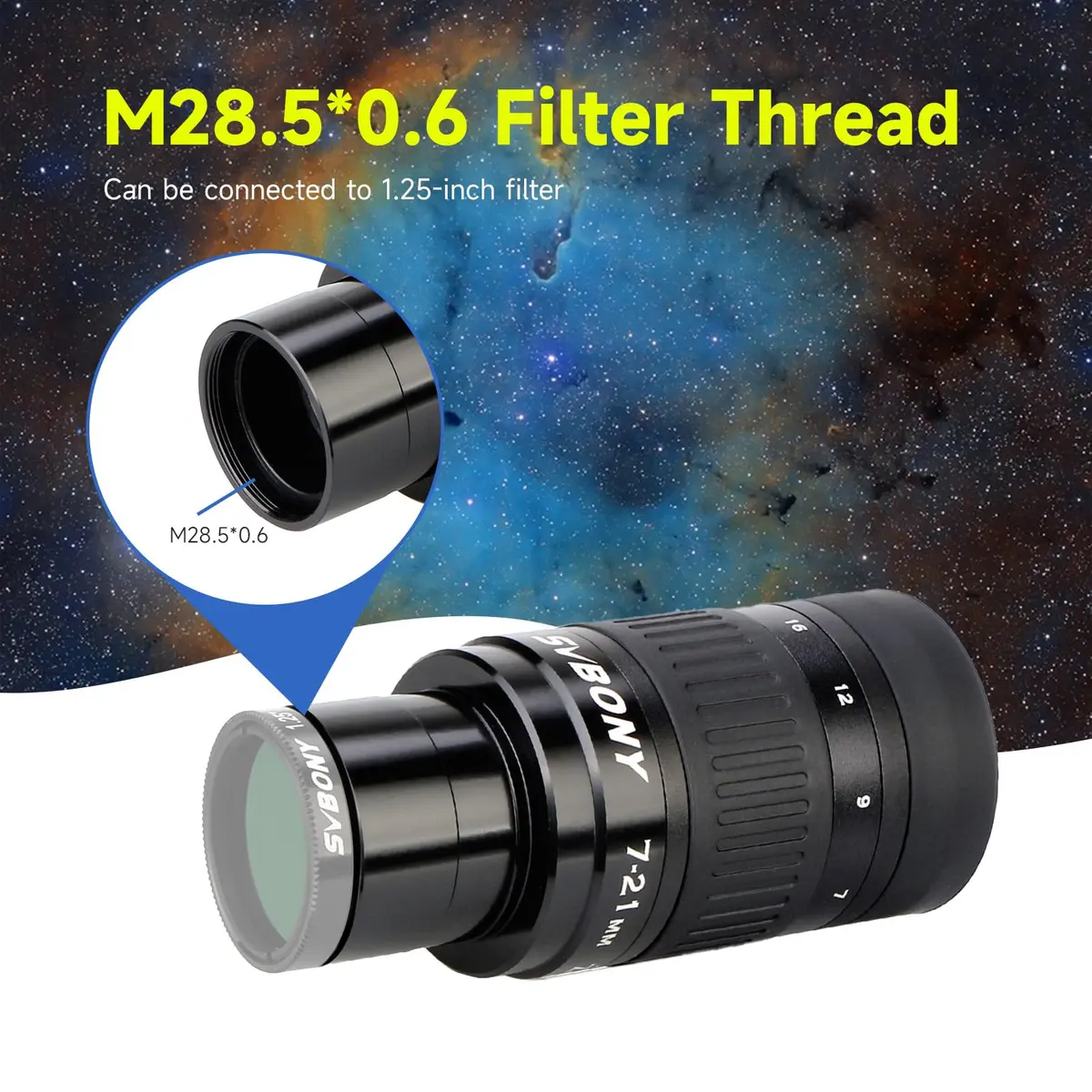 SVBONY SV135 Zoom Eyepiece 7-21mm | 1.25 Inch Telescope Accessory for Astronomic Observation - view 8