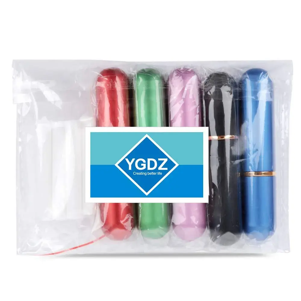 YGDZ Essential Oil Inhaler 5pcs Aluminum with 10 Cotton Wicks | Refillable Personal Nasal Aromatherapy Tubes - view 6