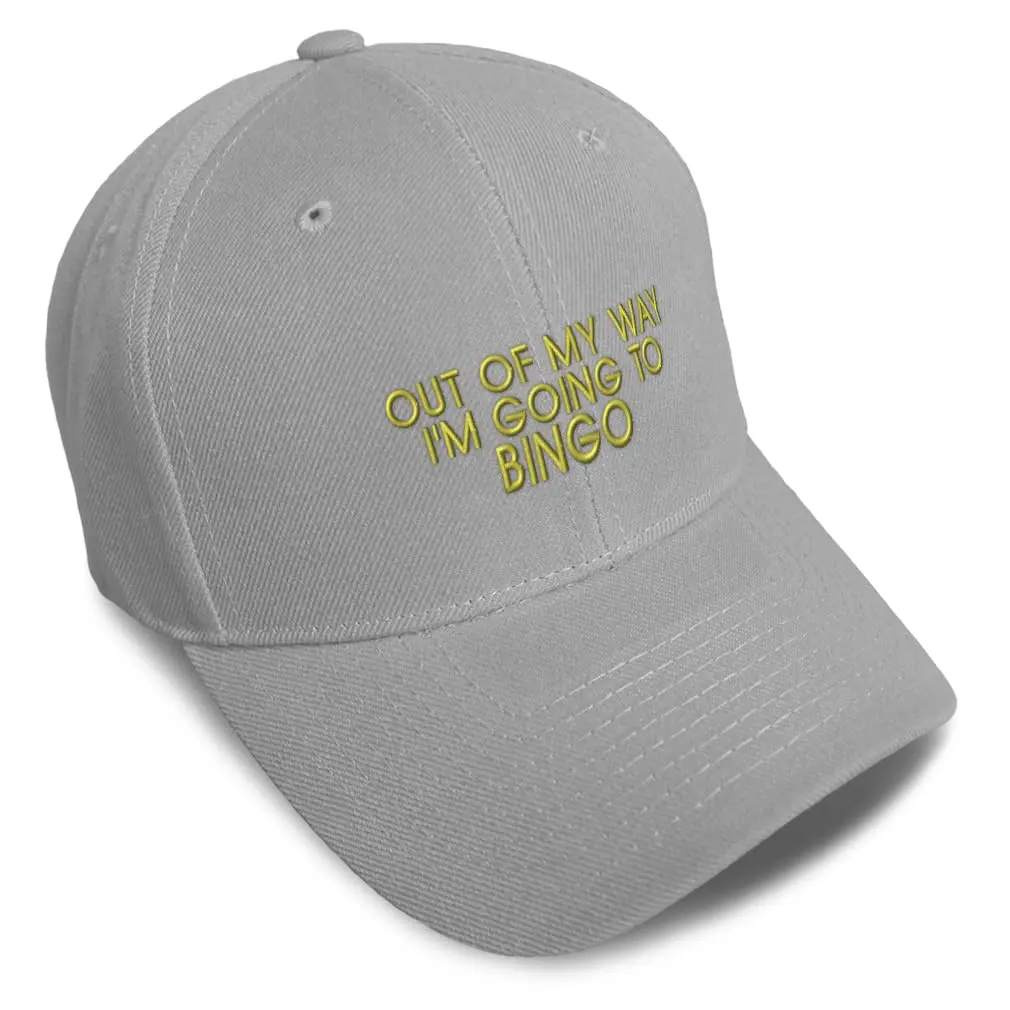 Speedy Pros Baseball Cap for Men & Women | Embroidered Bingo Design, Acrylic Gray, One Size - main product image