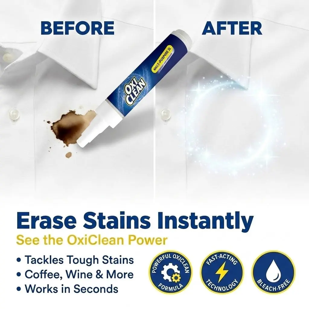 OxiClean On The Go Stain Remover Pen for Clothes | Portable, Bleach-Free, Safe for All Fabrics - view 3