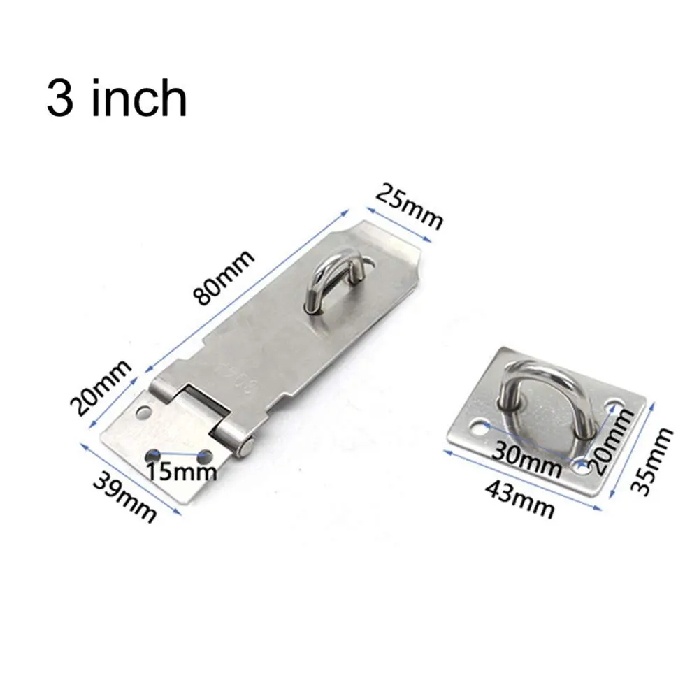 VIDYSUFYR 3 Inch Stainless Steel Padlock Hasp Latch 2-Pack | Heavy Duty Security for Gates & Doors - view 2