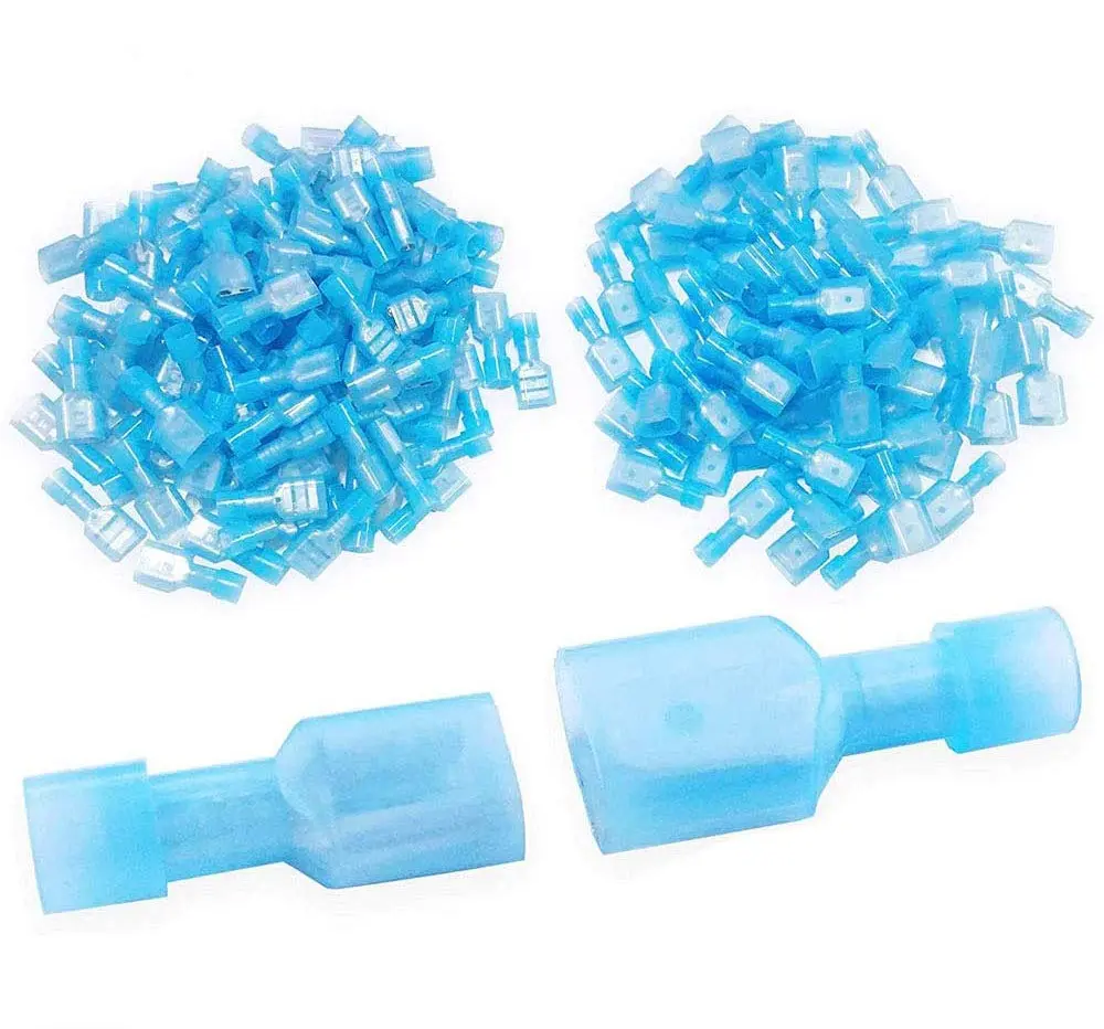 MCIGICM 16-14 Gauge Spade Disconnect Wire Connectors 200 Pcs | Fully Insulated Nylon Terminals for Electrical Wiring - main product image