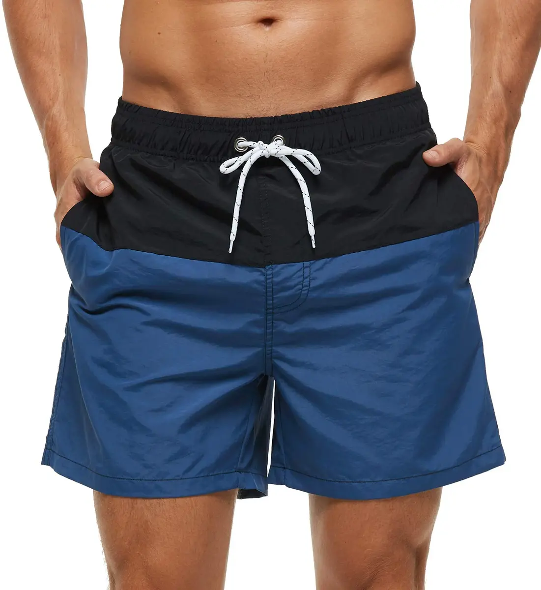 SILKWORLD Men's Swim Trunks Quick Dry Bathing Suit, Black, M | Lightweight, Fast Dry, Adjustable Waist - main product image