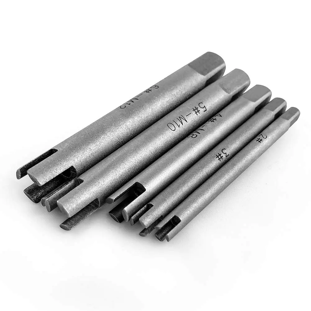 QWORK Tap Extractor Set 5 Pcs | 3.5 oz (99.2 g) Steel Broken Screw Remover - view 3