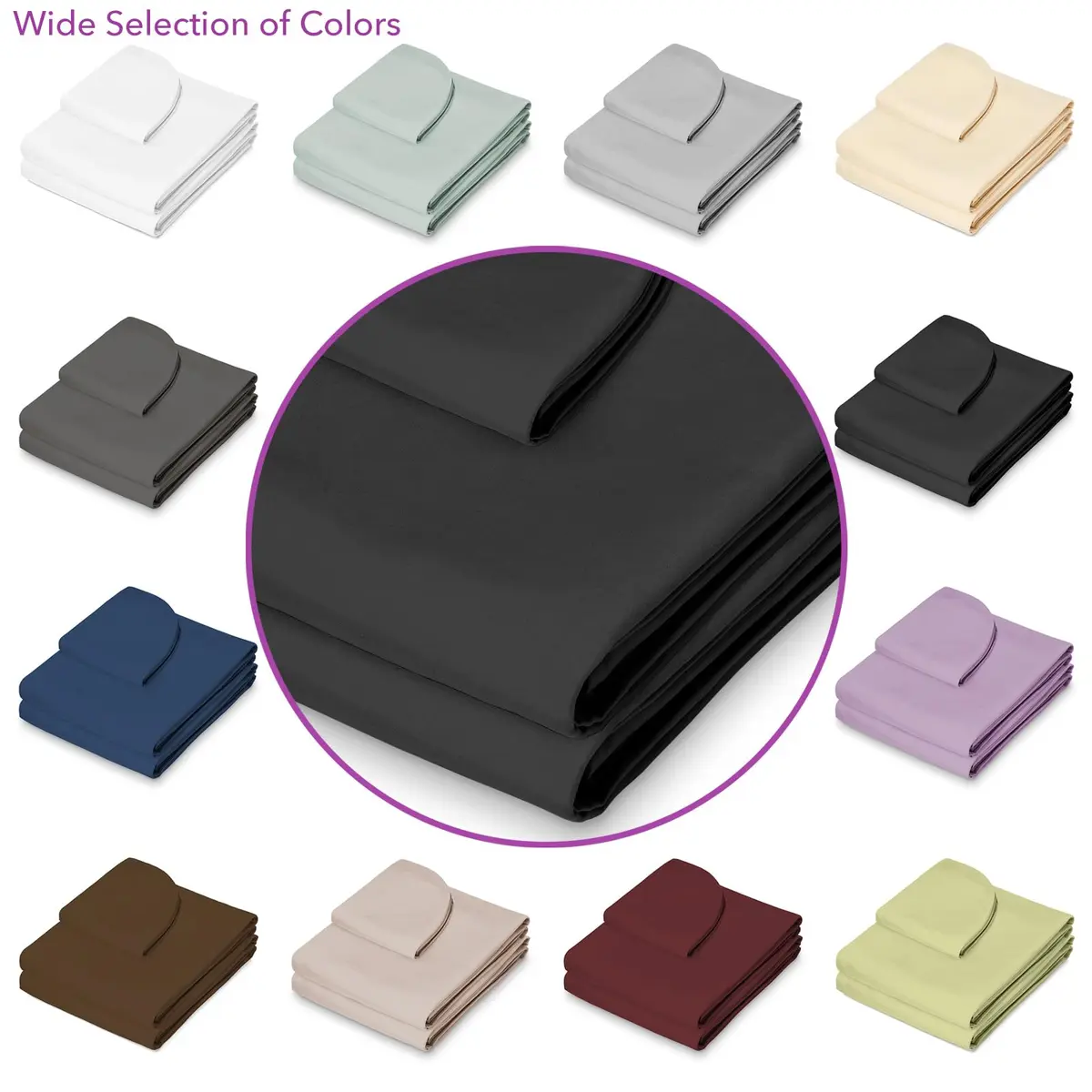 Saloniture 3-Piece Microfiber Massage Table Sheet Set - Premium Facial Bed Cover - Includes Flat and Fitted Sheets with Face Cradle Cover - Black | Ultra-Light Microfiber Comfort - view 5