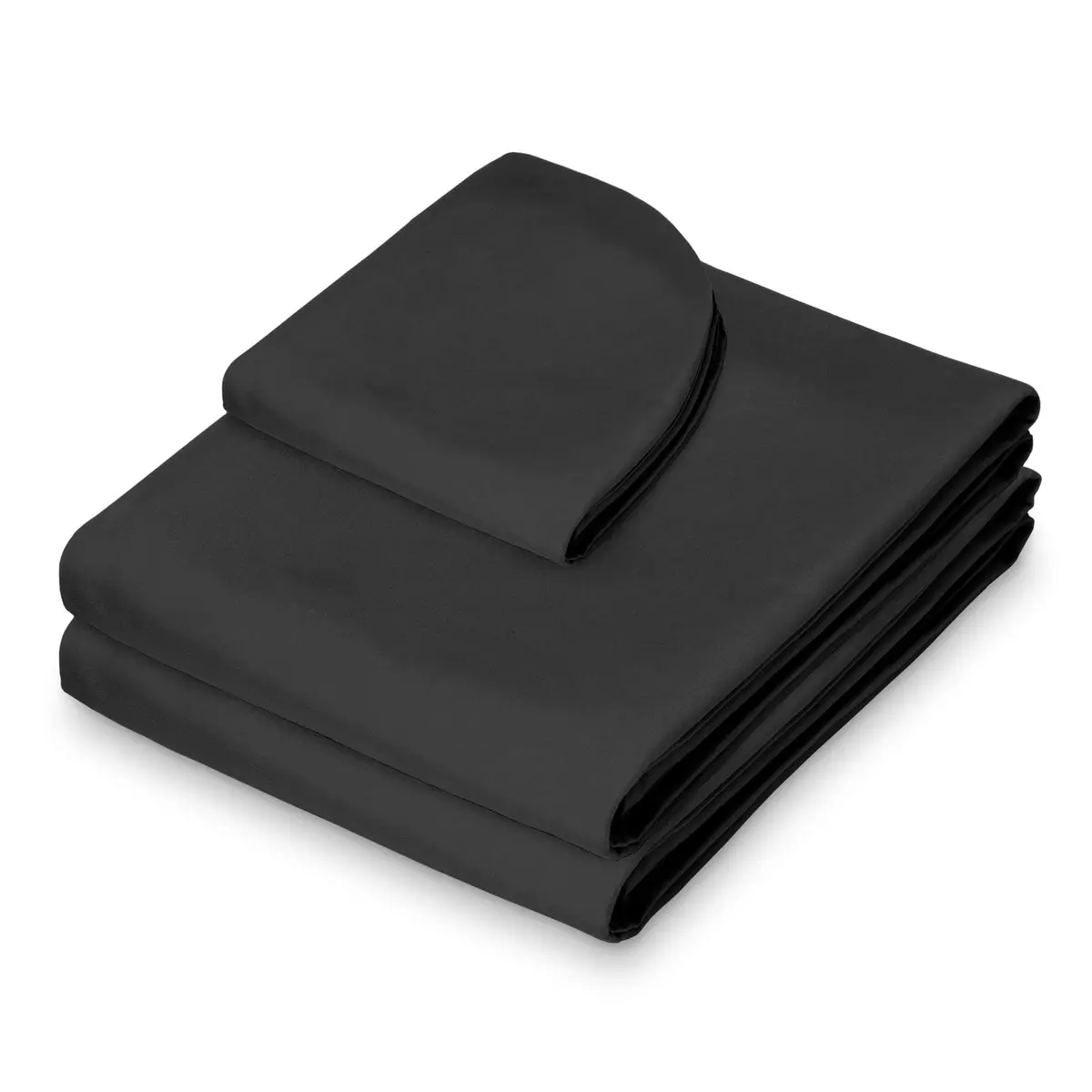 Saloniture 3-Piece Microfiber Massage Table Sheet Set - Premium Facial Bed Cover - Includes Flat and Fitted Sheets with Face Cradle Cover - Black | Ultra-Light Microfiber Comfort - view 2