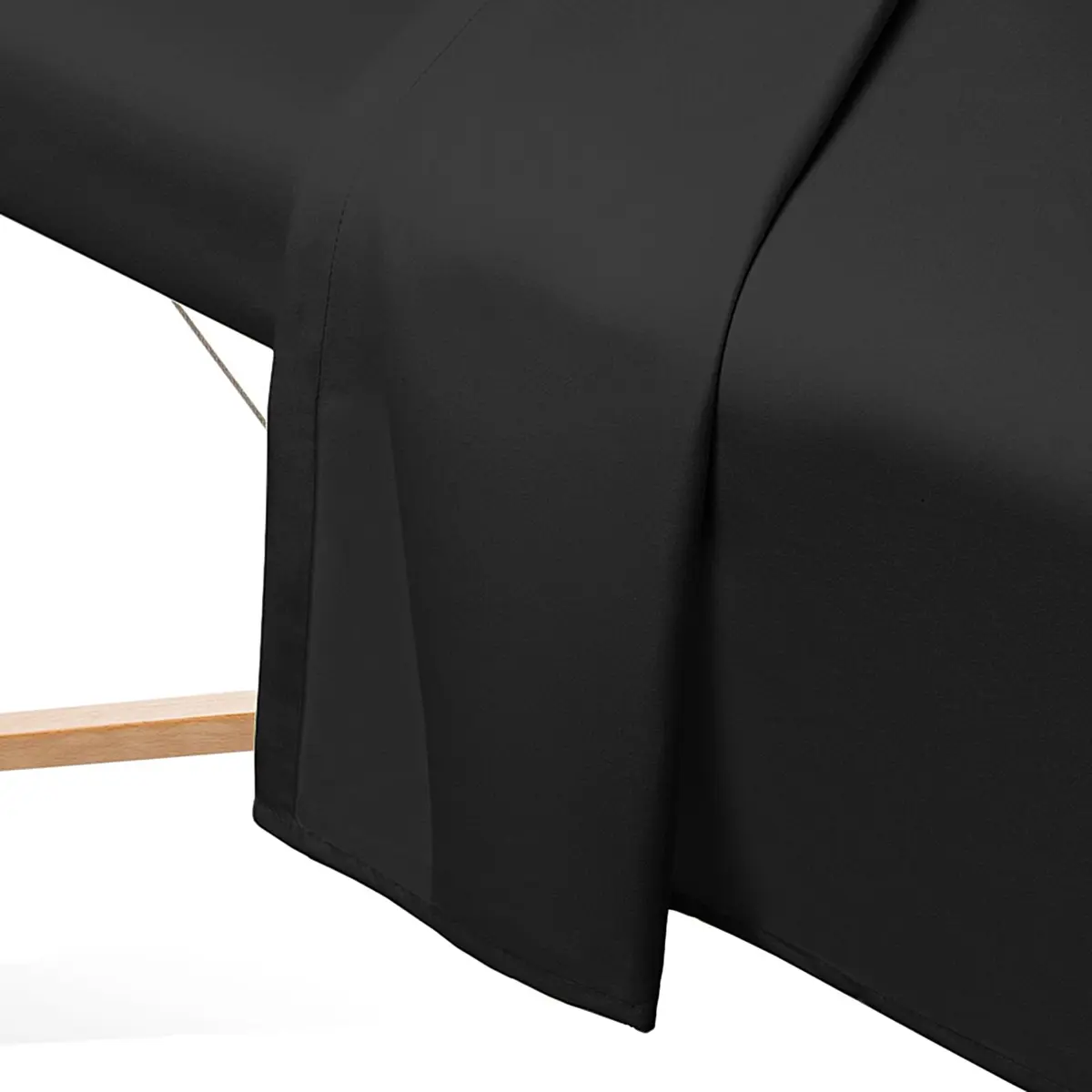 Saloniture 3-Piece Microfiber Massage Table Sheet Set - Premium Facial Bed Cover - Includes Flat and Fitted Sheets with Face Cradle Cover - Black | Ultra-Light Microfiber Comfort - view 4