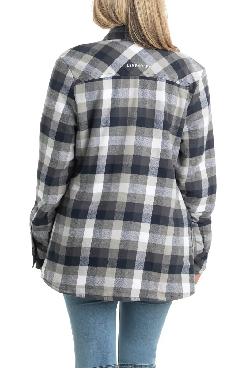 Legendary Whitetails Womens Flannel Shacket XS | Sherpa Lined Plaid Fleece Jacket - view 6